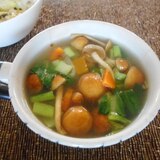 小松菜とナメコの野菜スープ